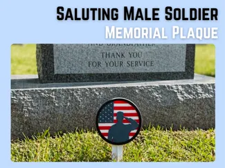 Memorial Plaque - Male Soldier Saluting