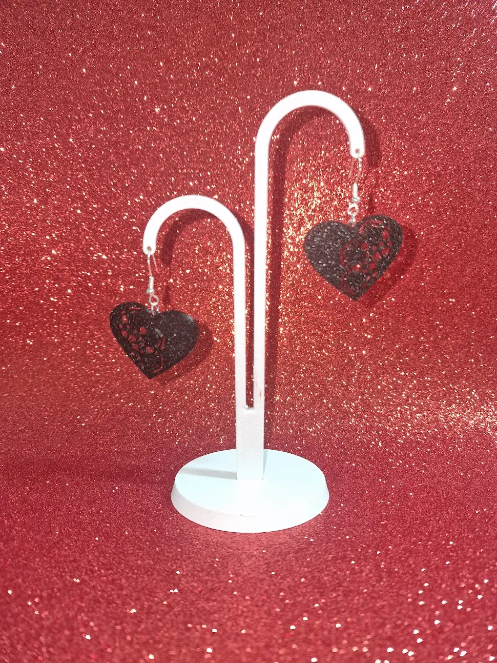 Mandala heart earrings view 3
