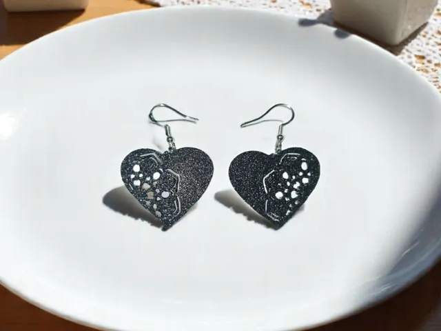 Mandala heart earrings