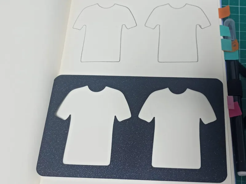Plantilla de camiseta para cuaderno A5