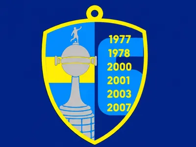 Boca Juniors keychain with its 6 Libertadores