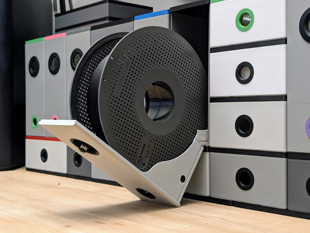 Gridfinity Stackable Spool Storage System view 3