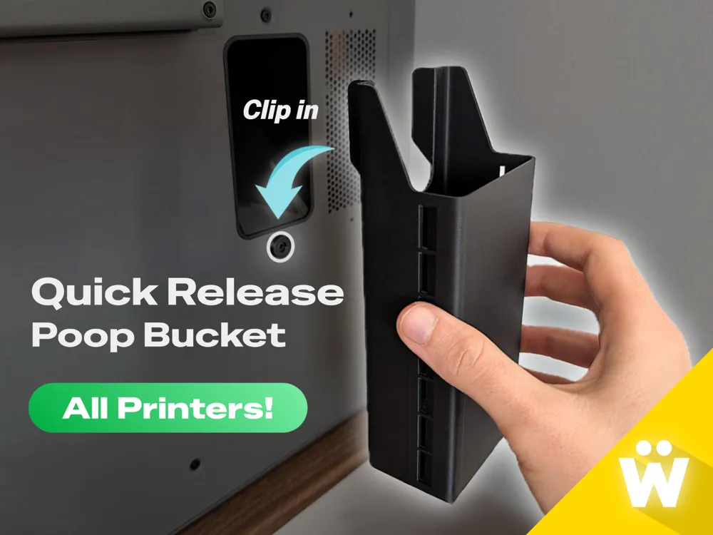 Quick Release Poop Bucket (P2S, X2D, H2S, H2D) - Free 3D Print