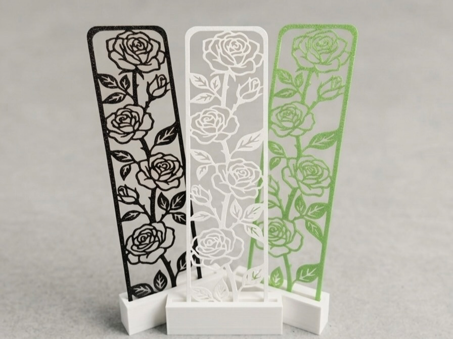 Rose Cutout Bookmark | Fast Single-Color Print