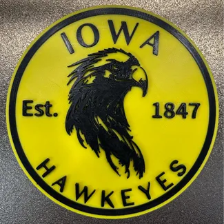 Iowa Hawkeyes Raised Letter 130mm Sign