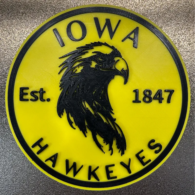 Iowa Hawkeyes Raised Letter 130mm Sign