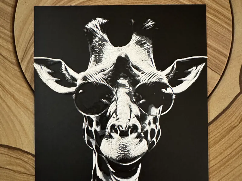 Hueforge Giraffe mit Sonnenbrille