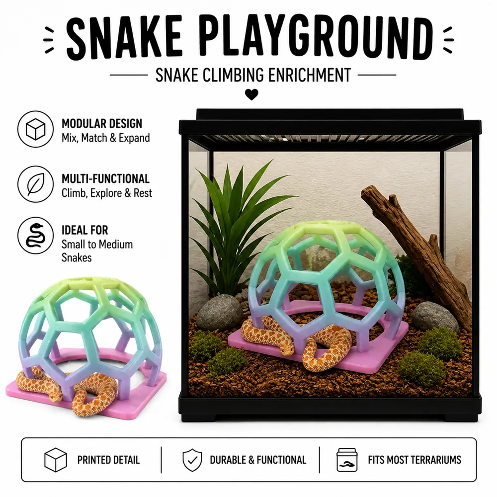 Snake Playground Snake Climbing Enrichment - Free 3D Print Model ...