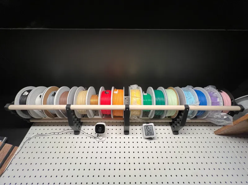 Filament spool shelf - pegboard mount