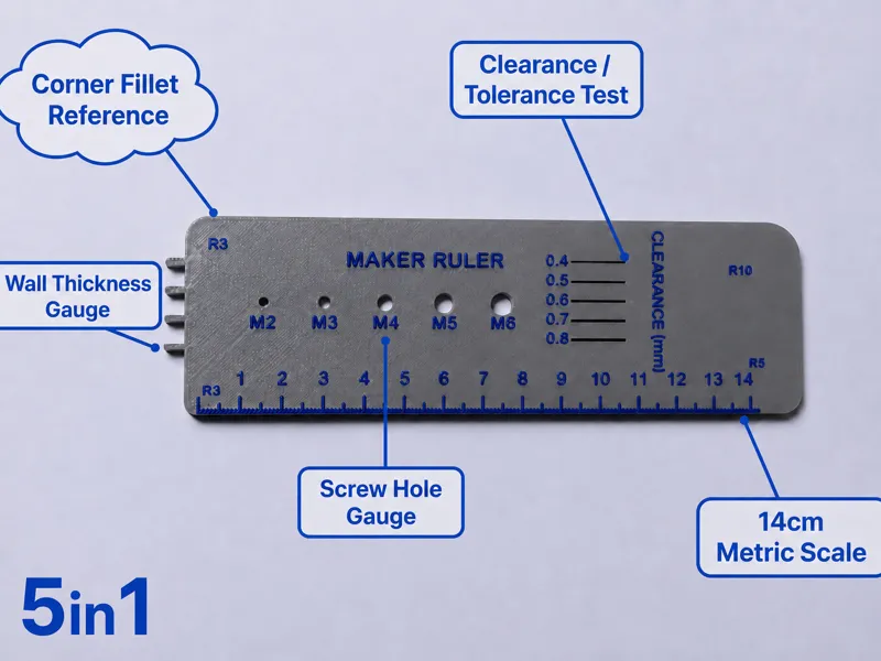 Maker Ruler Pro|5-in-1 3D Printing Measuring Tool