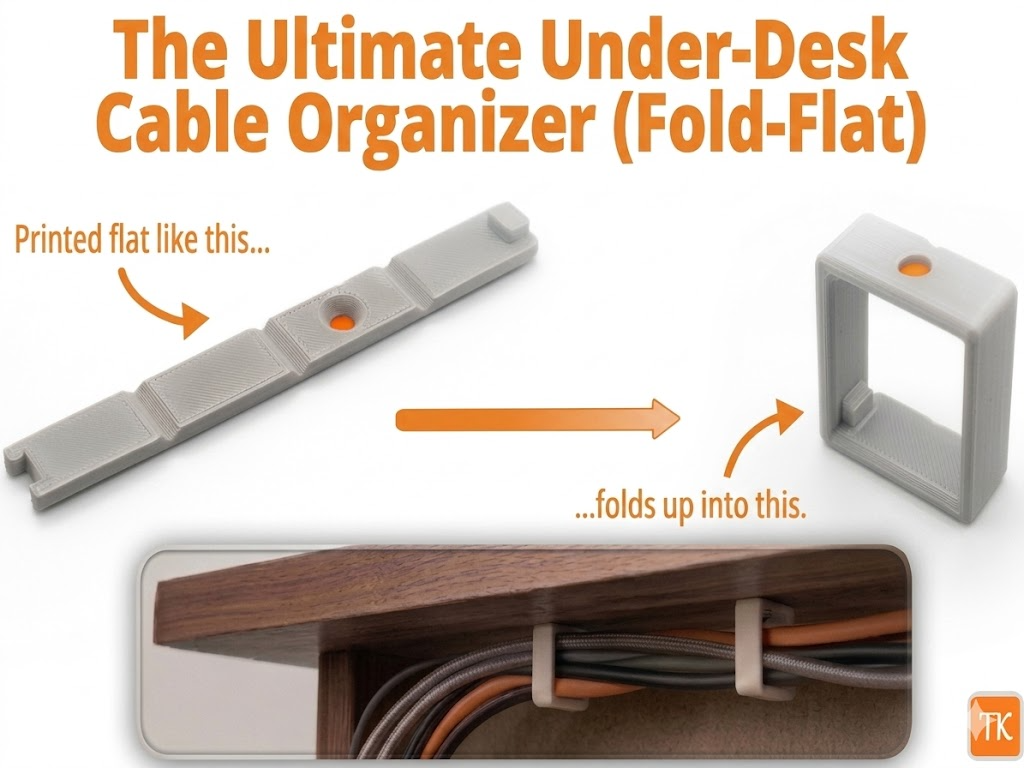 The Ultimate Under-Desk Cable Organizer Fold Flat