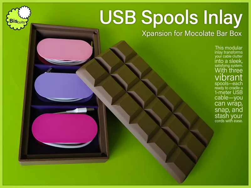 USB Cable Spool Xpansion for Mocolate Bar Box