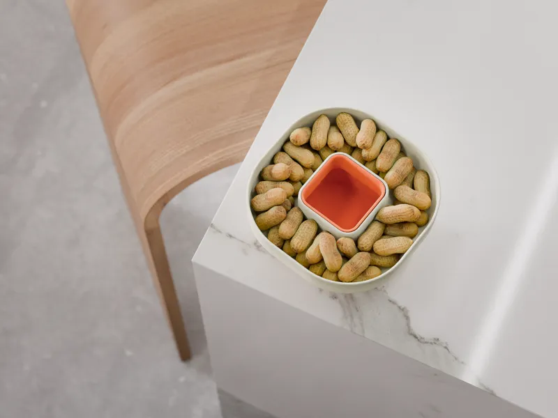 Snack Bowl with Built-in Trash Cup