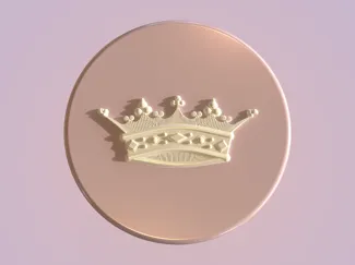 Golden crown on the marquisate button
