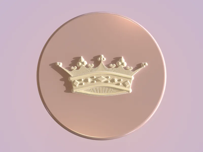 Golden crown on the marquisate button