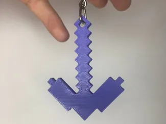 minecraft pickaxe keychain