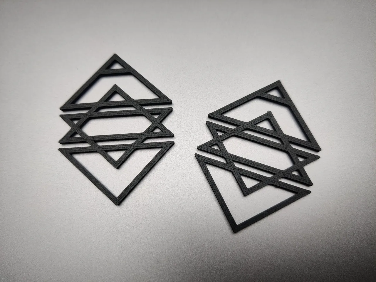 Square triangle earrings view 2