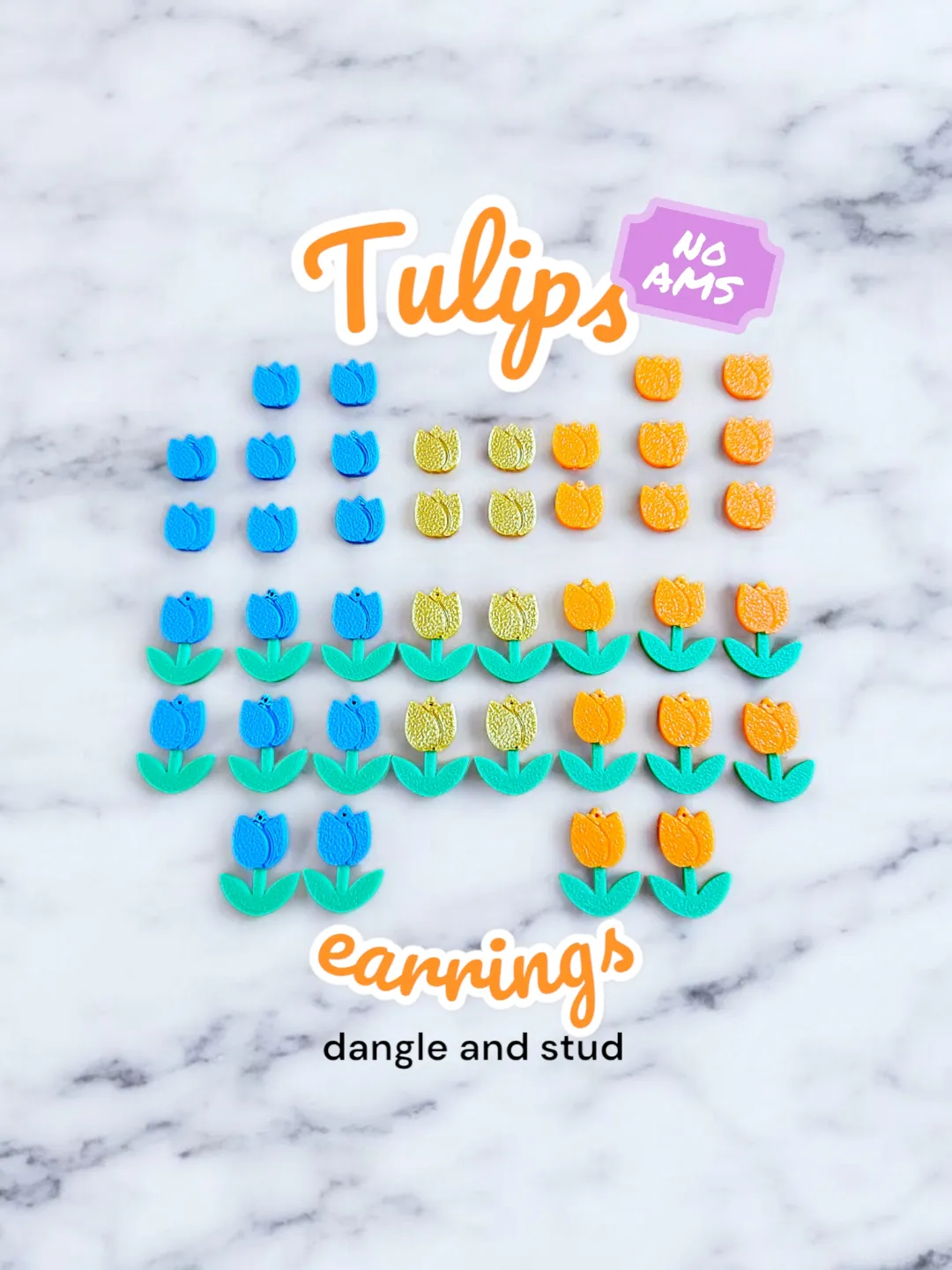 Tulips earrings view 2