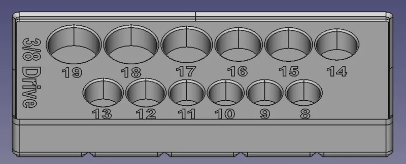 (Metric) (3/8" Drive) Socket holder for Neiko impact sockets