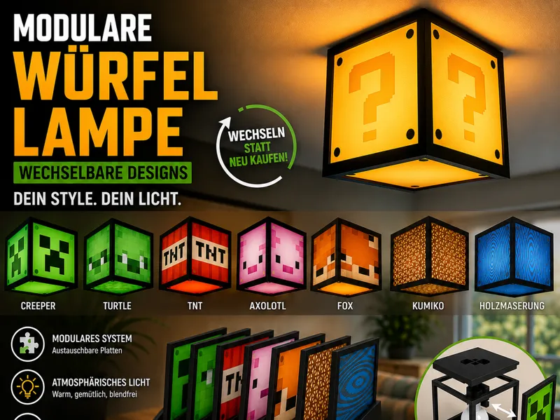 Deckenlampe Minecraft Würfel endless possibilities
