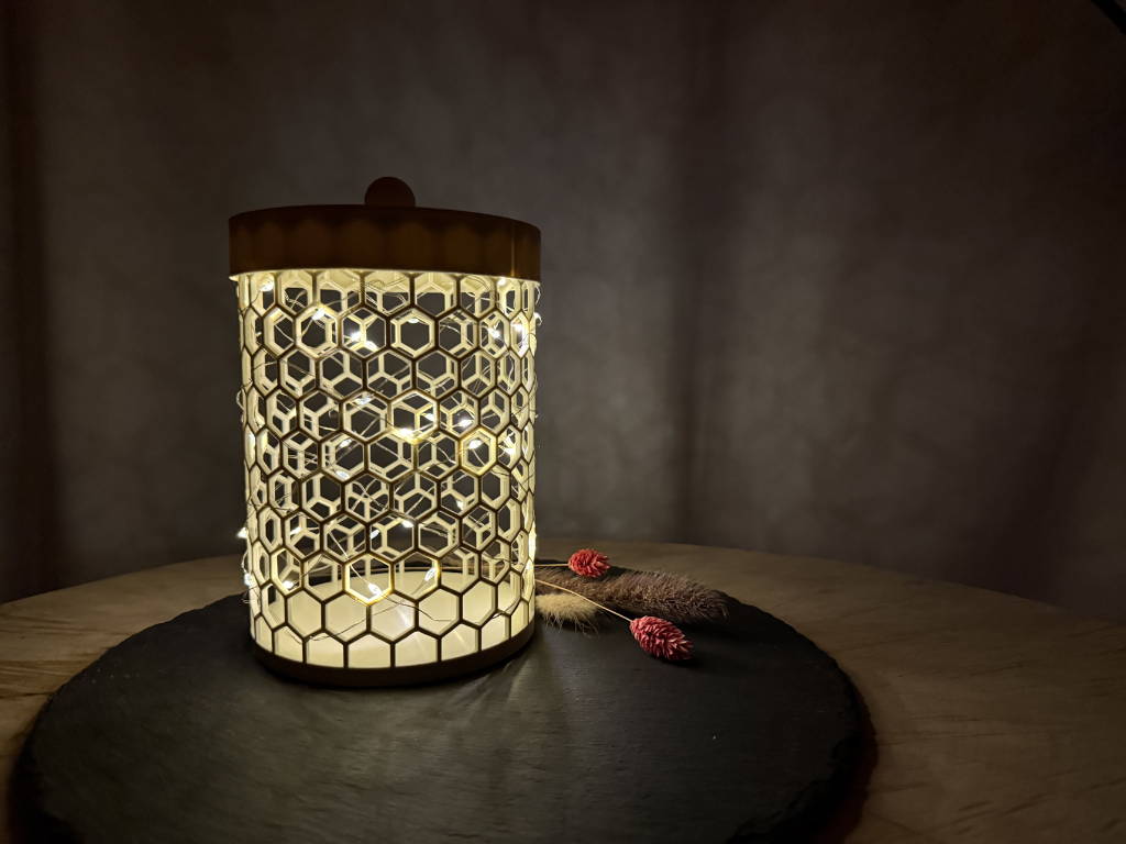 Honeycomb LED Lamp Container – 3-in-1