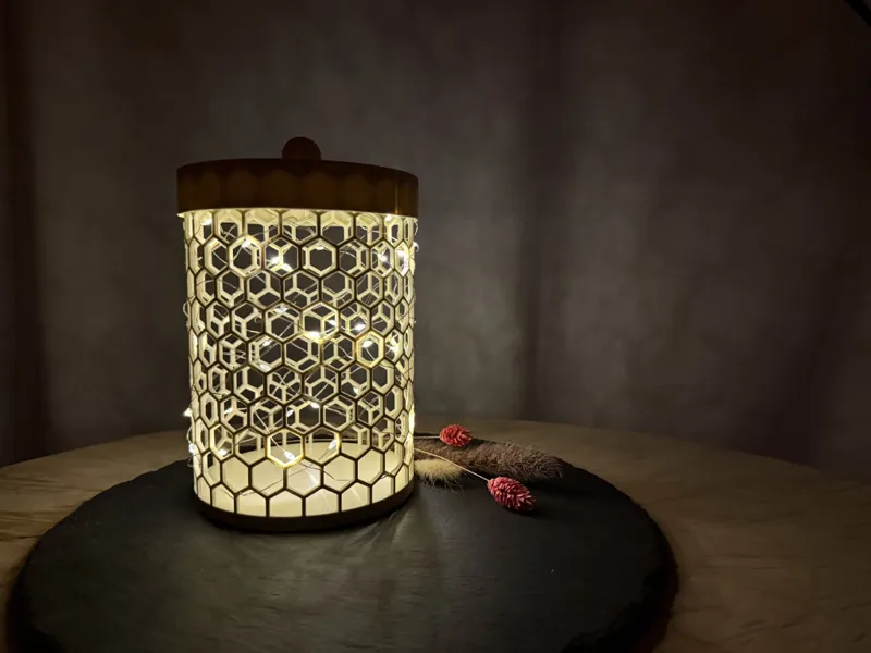 Honeycomb LED Lamp Container – 3-in-1