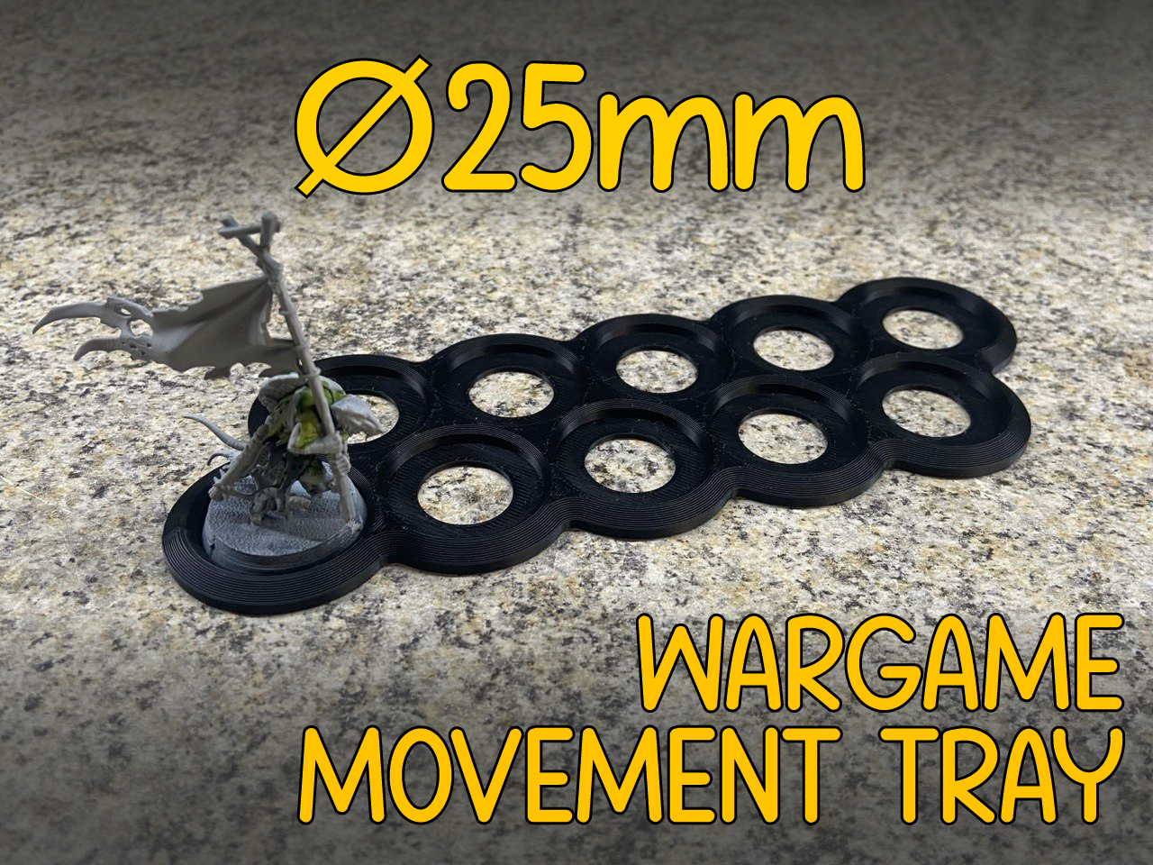 Miniature Movement Tray - Holds Ø25mm Bases