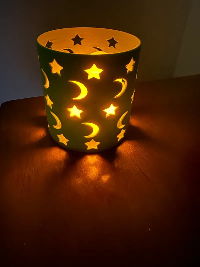 Moon and Stars Pencil cup or votive holder
