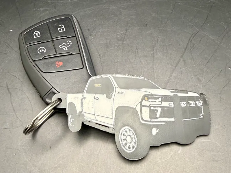 Custom Chevy Silverado Keychain 2024+ HD Style