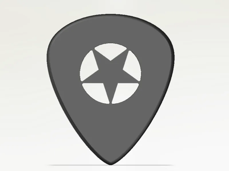 Guitar pick with pentagram 1,2 mm