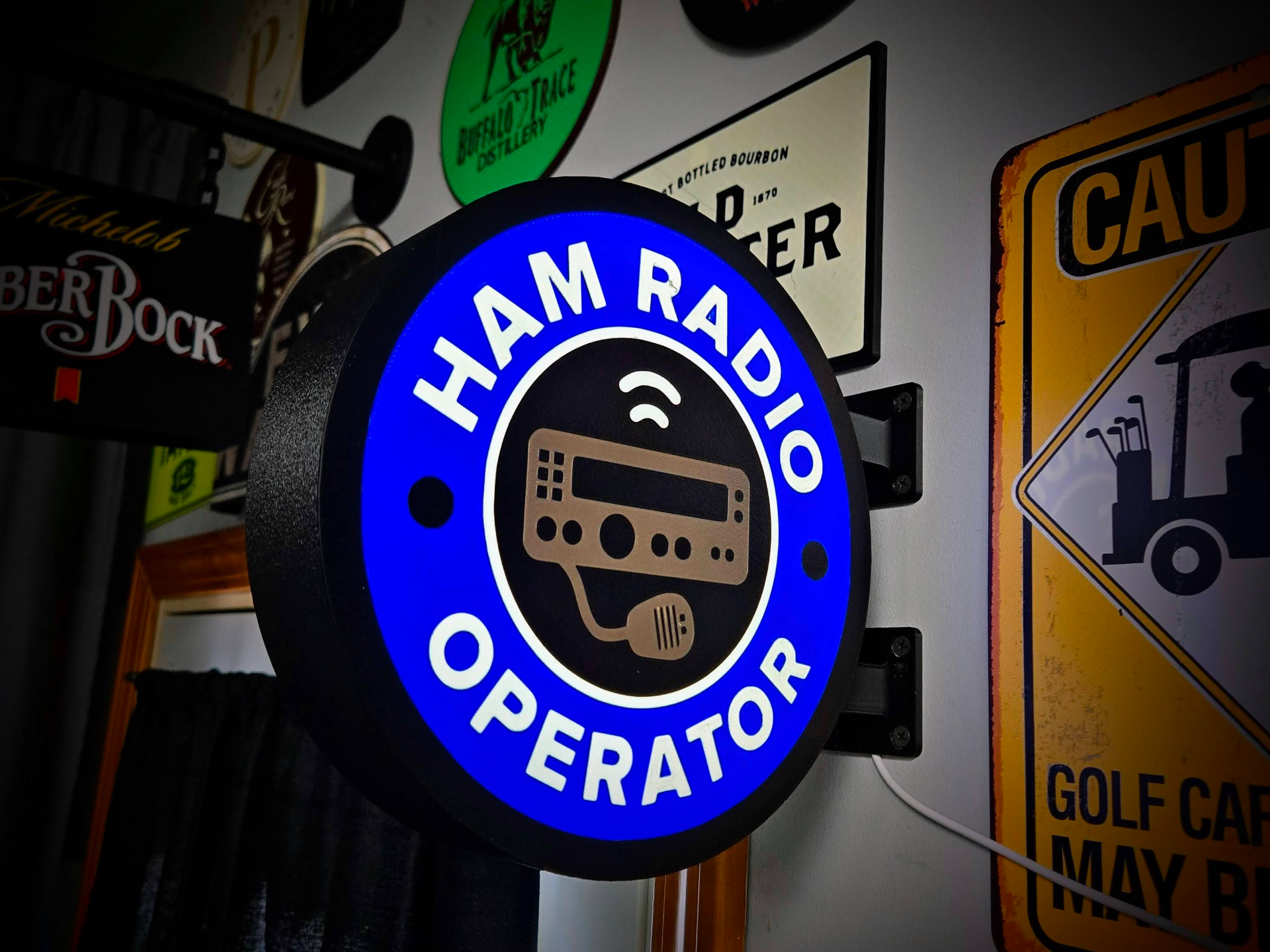 HAM Radio Operator ~ 2-Sided Round Lightbox