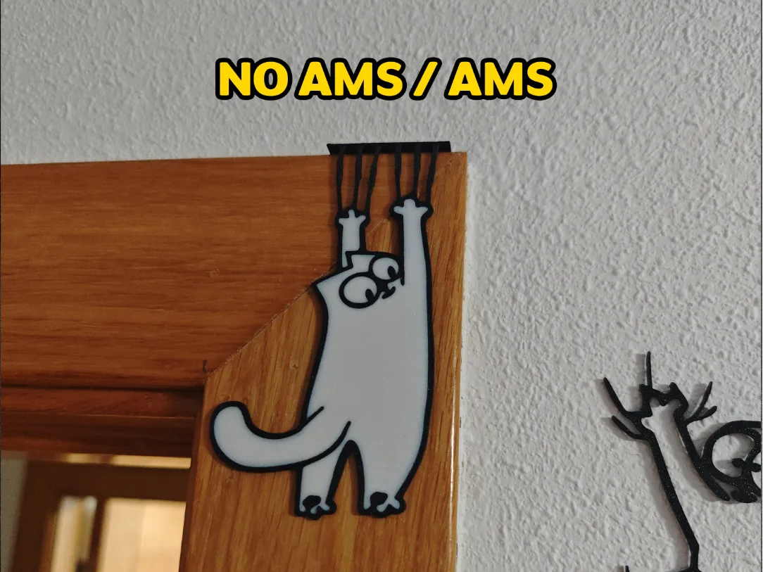 #7 Hanging Cat Wall art/ Door art 2 Colors NO AMS by Jotasct MakerWorld: Download Free 3D Models - 3D model önizlemesi