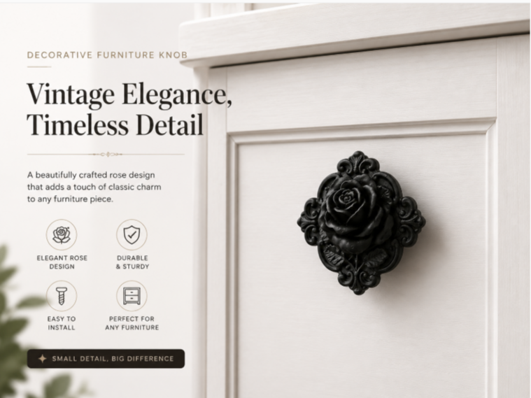 Victorian Rose Furniture Knob