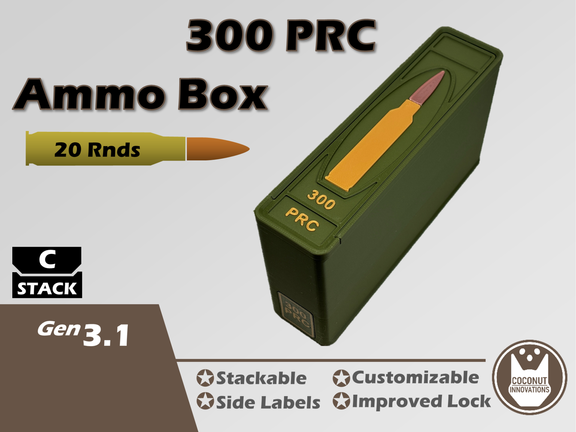 Ammo Storage Box 300 PRC 20 Rounds