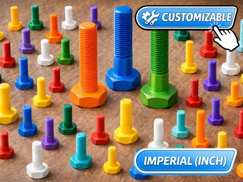 Imperial Hex Bolt Parametric Generator (#0–2")