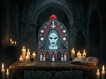 Cuadro decorativo en 3D: Valak The Nun Stained Glass Wall Art — vista de referencia 3