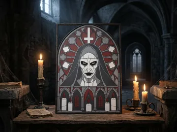 Cuadro decorativo en 3D: Valak The Nun Stained Glass Wall Art — vista de referencia 4
