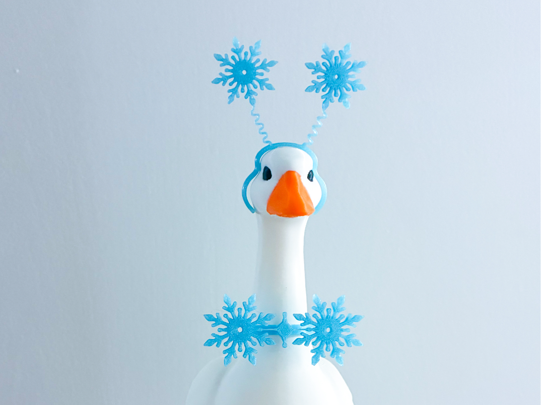 Snowflake Winter Themed Desk Goose Gear