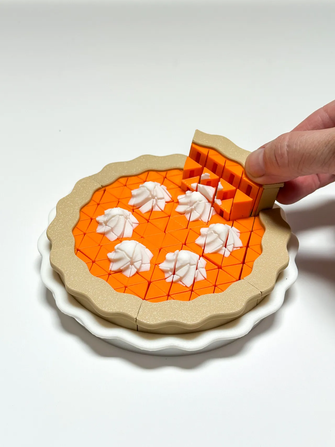 Mini Pixel Pumpkin Pie Slice & Pie Pan view 2
