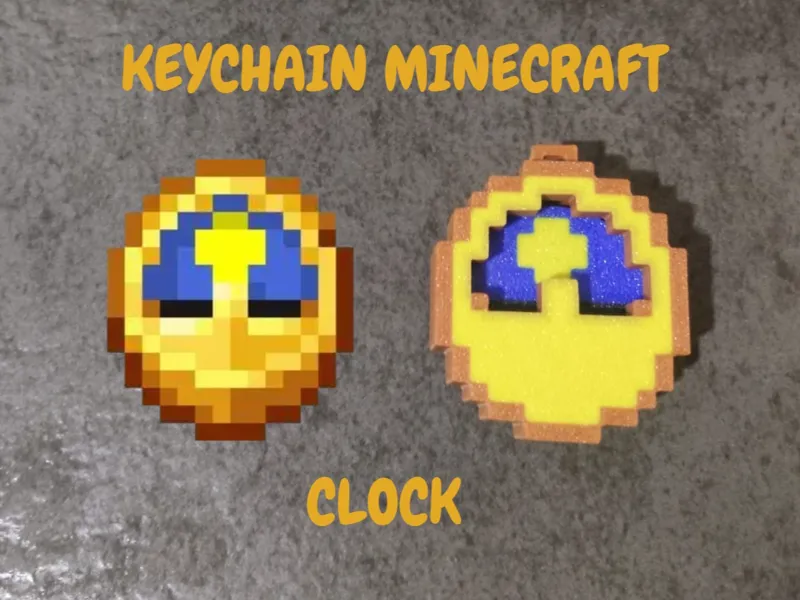 Minecraft Clock KeyChain 
