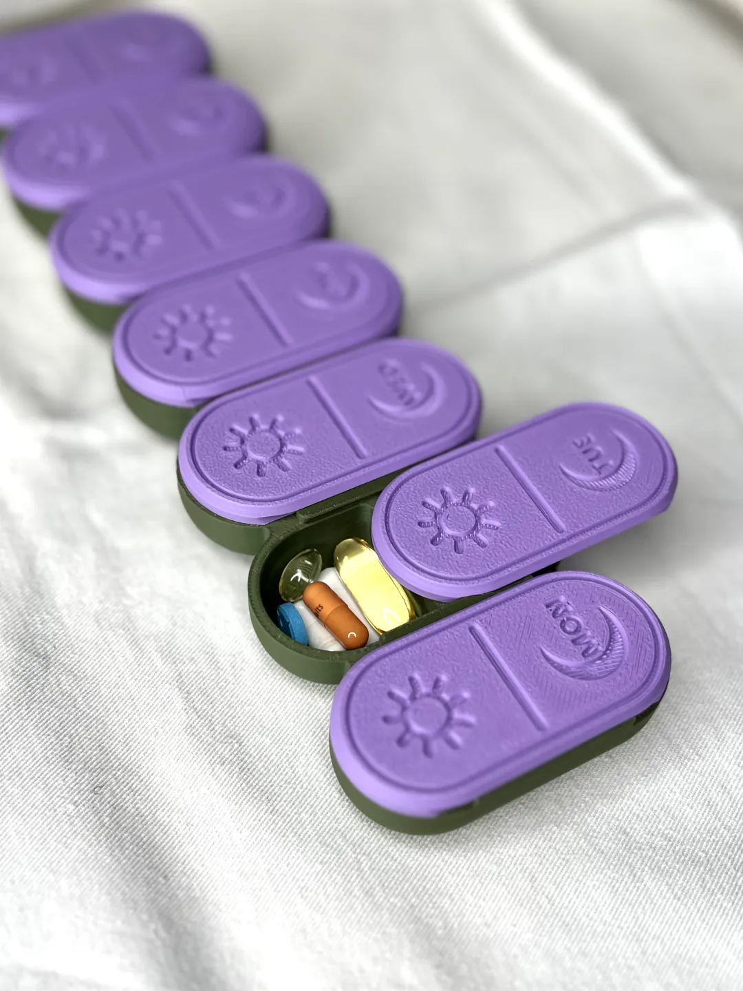 Pill Box, Pill Organizer - 7 Days, Morning & Night view 3