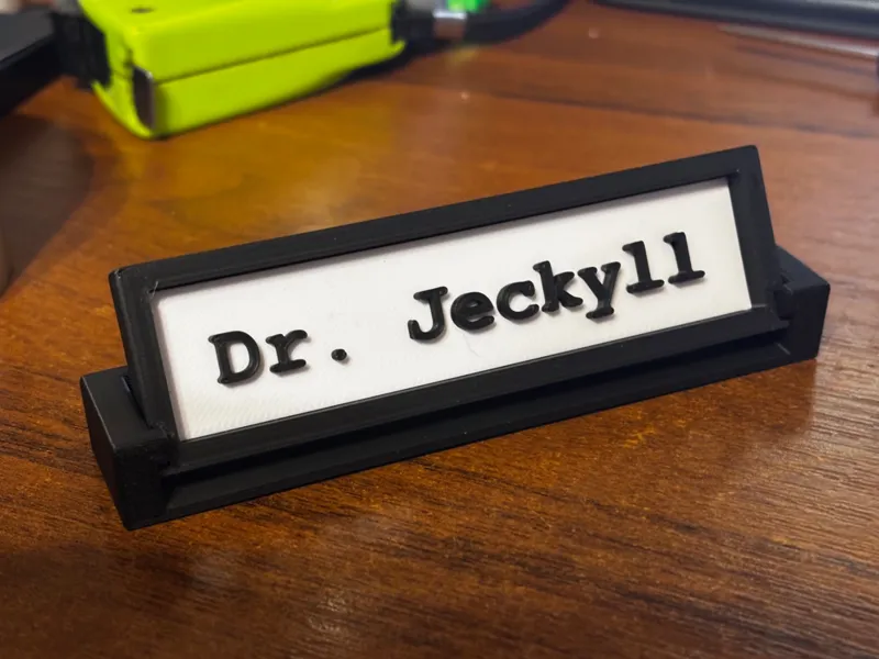 Rotatable Desk Name Plate with Custom Text