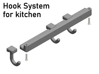 Hook system for kitchen