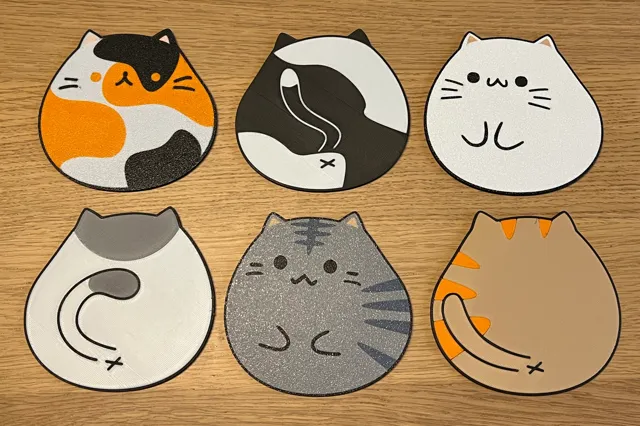 Funny Chubby cats coasters Vol.1