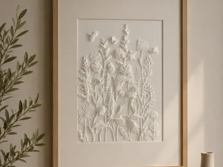 Wild Meadow Botanical Bas-Relief Wall Art
