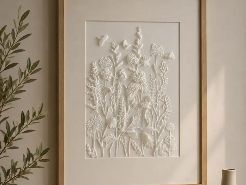 Wild Meadow Botanical Bas-Relief Wall Art