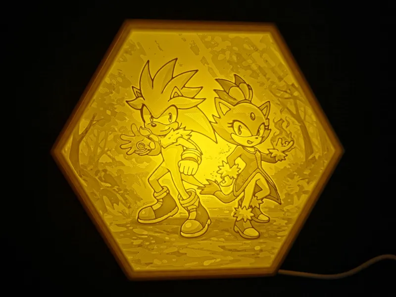 Lámpara de noche - Silver y Blaze (Sonic)