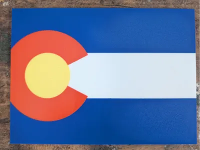 Colorado Map - stylized Colorado Flag