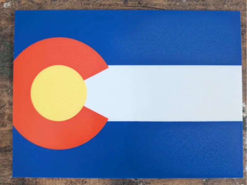Colorado Map - stylized Colorado Flag