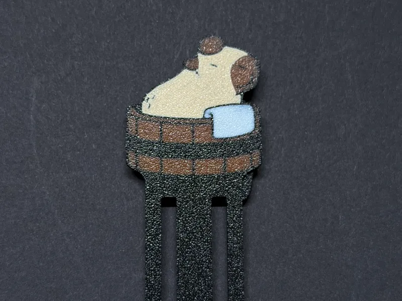 Capybara-Lesezeichen bathtub